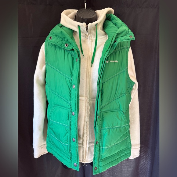 Columbia Jackets & Blazers - Columbia Interchange 3-in-1 Kelly Green Puffer Vest with Fleece Hoodie Women’s S